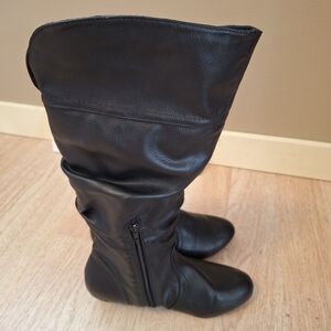Bamboo Black pleather Knee-High Boots